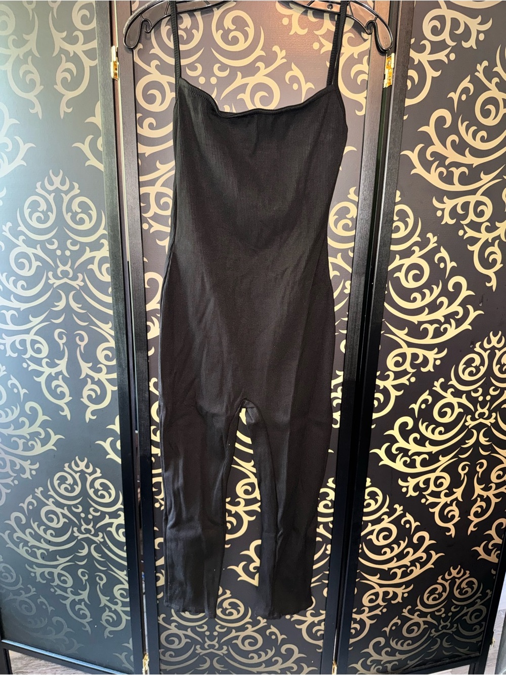 Fashion Nova Black Slim Spaghetti-Strap Jumpsuit